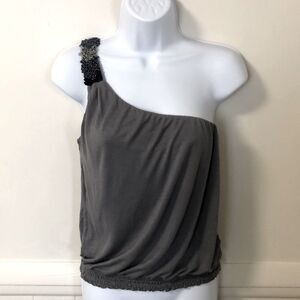 Twenty One Sleveless One Shoulder Gray Tank Top Size Medium